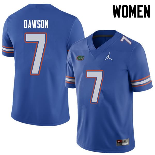 Women's NCAA Florida Gators Duke Dawson #7 Stitched Authentic Jordan Brand Royal College Football Jersey IVN2765HB